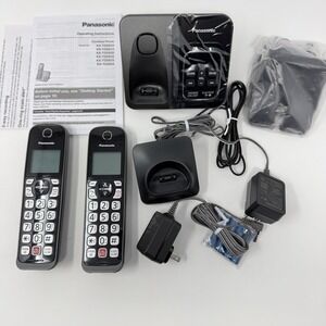 Panasonic KX‑TGD832 Cordless Phone 2 Handsets Answering Machine Open Box